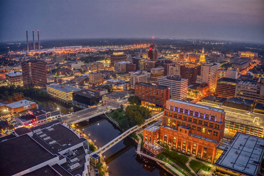 Evening image of Lansing, Michigan